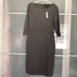 WHBM, Sheath Dress, size 10, Grey pinstripe